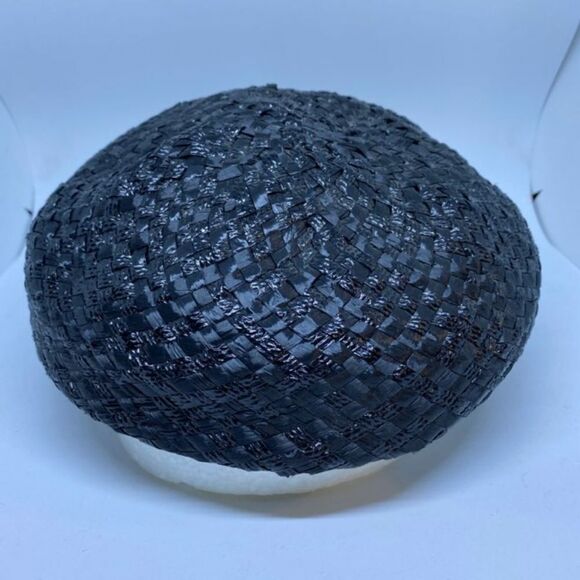 Vintage Union Made Blue Hat with Blue & Cream Bow - Picture 4 of 8